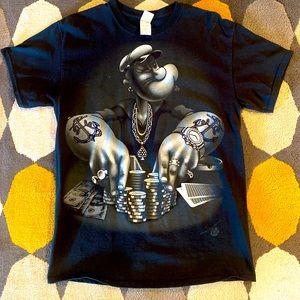 Black Popeye Graphic Tee